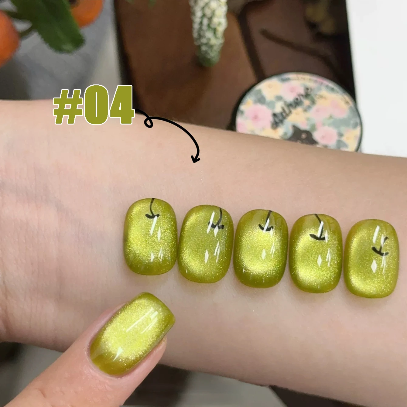 10 مللي/قطعة الخريف مبيعا كريستال حجر عين القط العنبر الزجاج الخرز هلام مسمار البولندية لعيد الميلاد هالوين مسمار الفن صالون استخدام #4