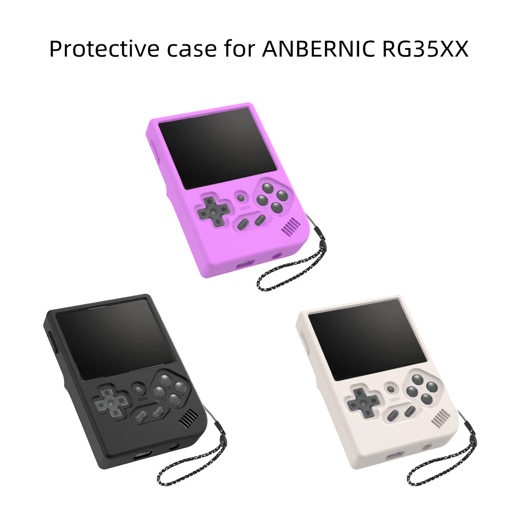 For Anbernic Rg35Xx Game Console Silicone Case Drop Protection Simple Solid Color Case