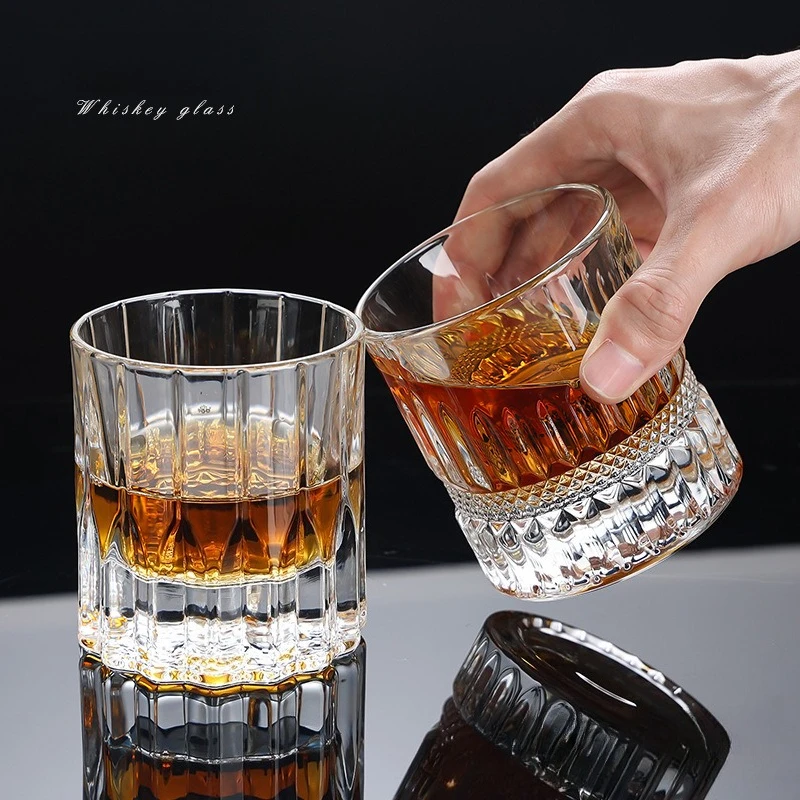 

1pc Fashion Whiskey Glasses, Scotch Whisky, Bourbon, Cocktails, RUM, Durable Whiskey Glasses Wine Glass Glass Cups