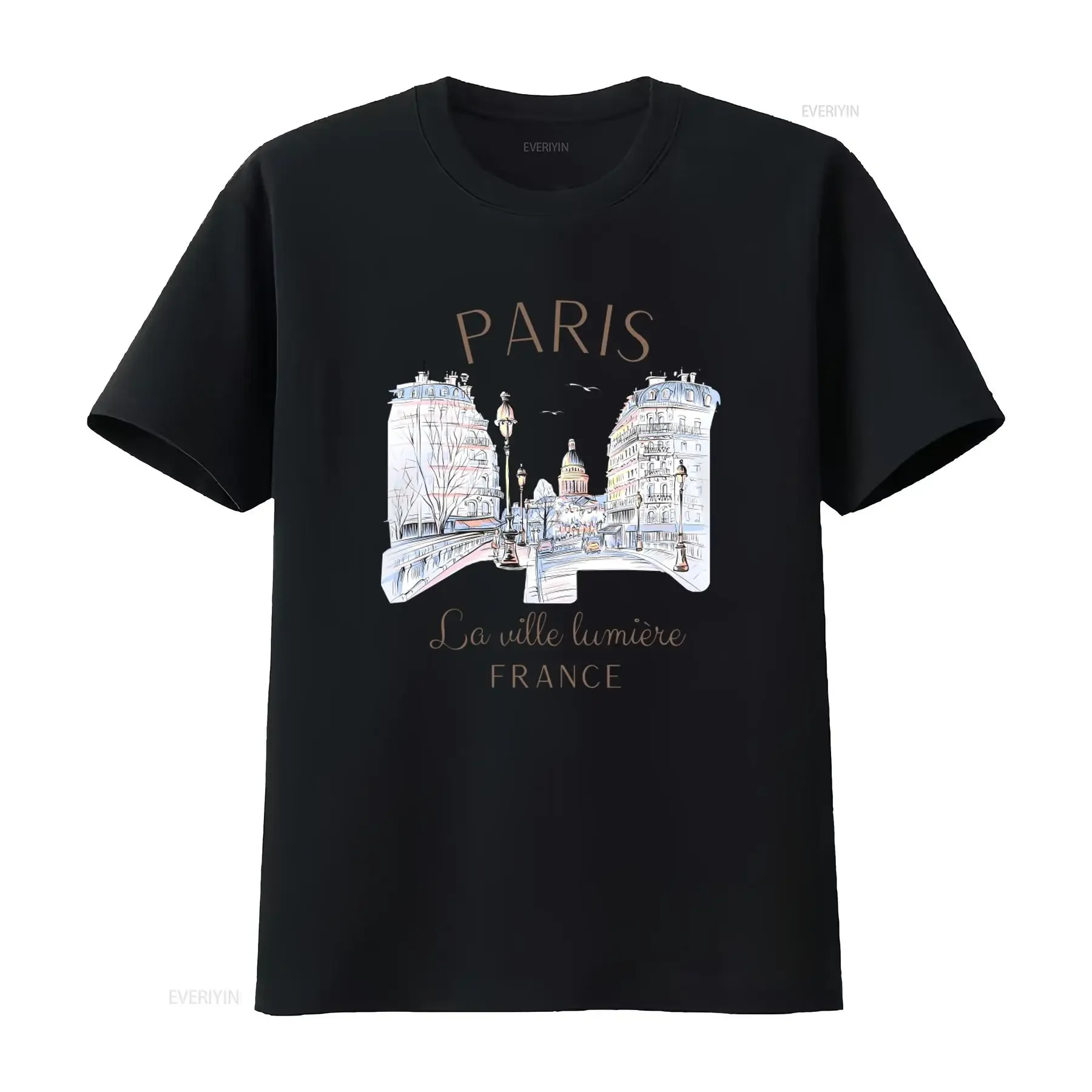Paris Montmartre French France Soft Comfortable T shirt La Ville Lumière Design vintage Washed streetwear Breathable