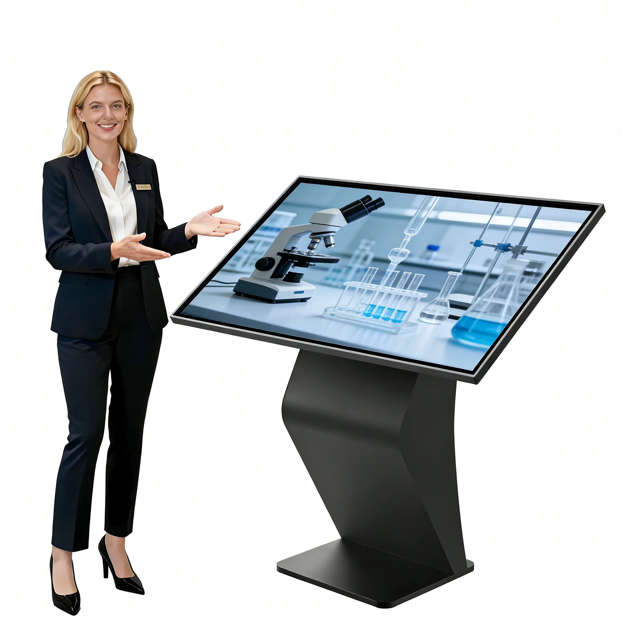 

55 Smart Touch Screen LCD IP65 Outdoor Advertising Interactive Floor Stand Digital Signage Kiosk Display For Wayfinding