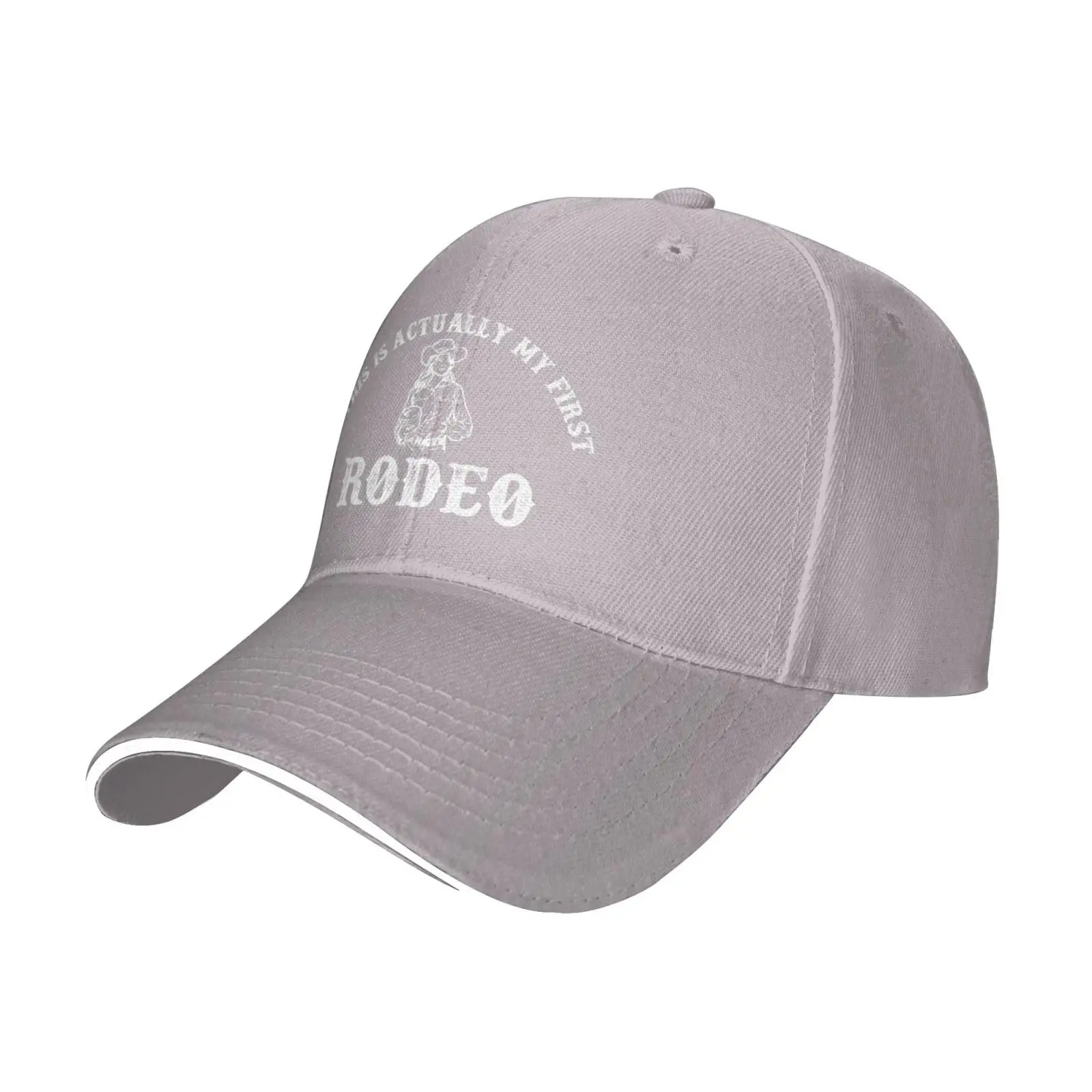 This is Actually My First Rodeo Hat Men Dad Hat Funny Caps Gray