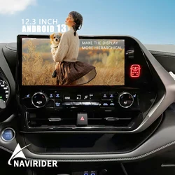 NaviRider 12.3 Inch Android 14 Screen Multimedia Video Player For TOYOTA Highlander CROWN KLUGER Car Radio Speaker 8+256GB GPS