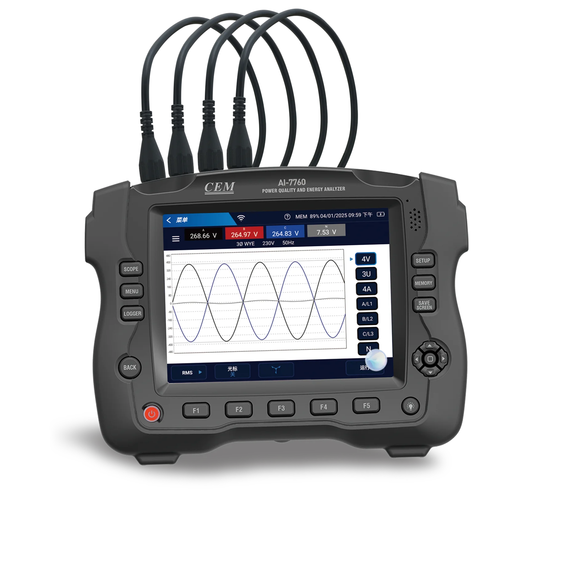 AI-7760 Al-Enabled Three-Phase Power Quality Analyzer Digital Energy Analyzer for Power Monitoring