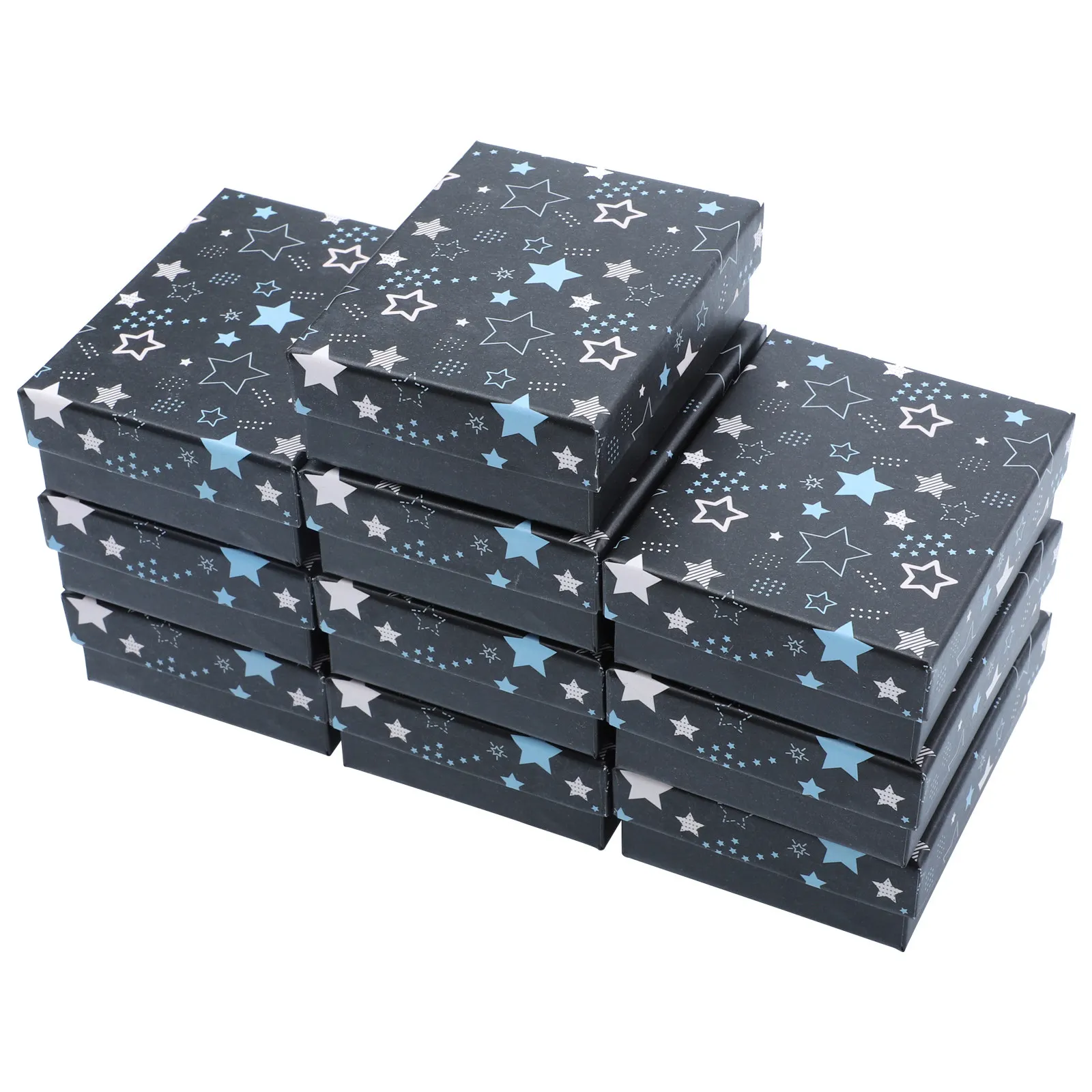 

10Pcs Star Pattern Jewelry Gift Box Case Portable Small Jewelry Storage Organizer for Rings Necklaces Bracelets Earrings