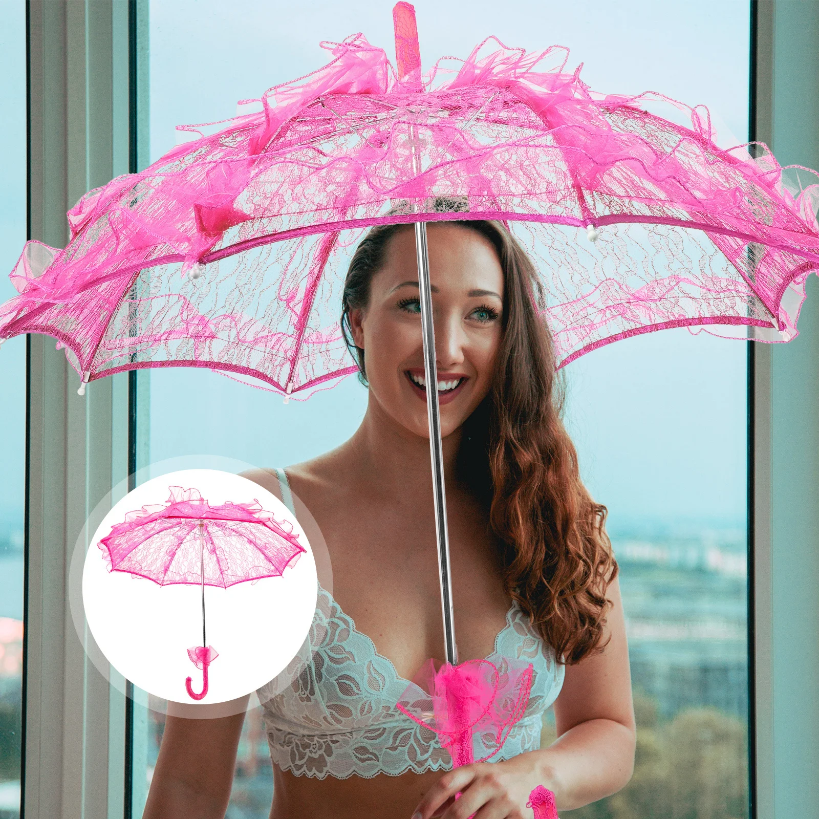 

Lace Wedding Umbrella Bridal Parasol Vintage Embroidery Lace Parasol Photography Prop Wedding Umbrella Flower Umbrellas