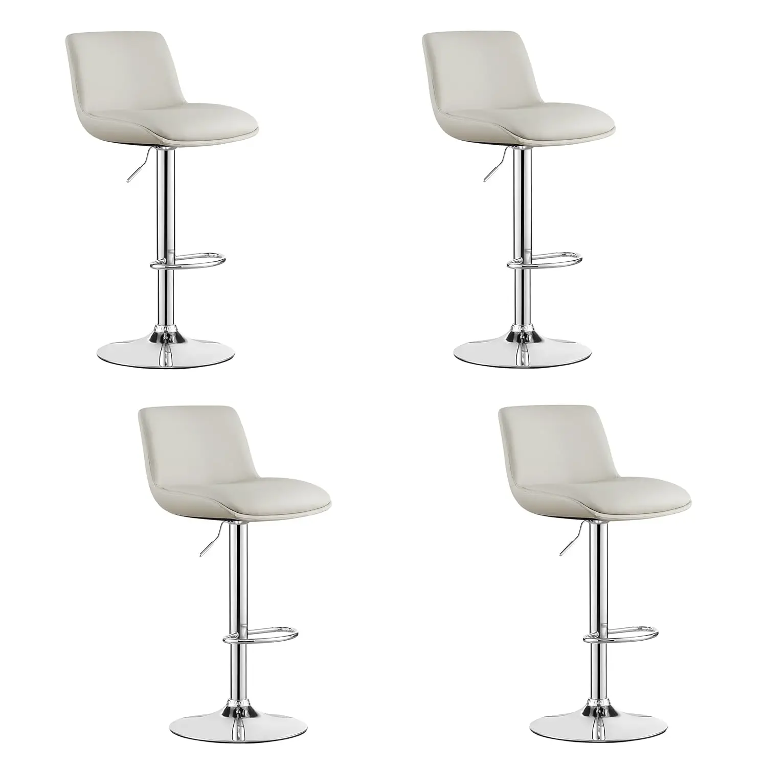 

Барные стулья, современные мягкие вращающиеся стулья с спинкой для бара и стойки, регулируемая высота от 24 до 34 дюймов, комплект, на заказ