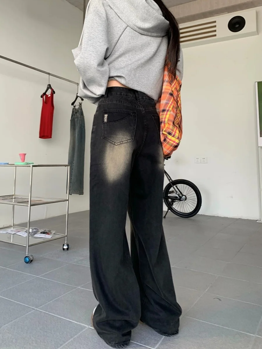 Jeans para meninas mulher cravejada corrente lantejoulas pérola frisado punk emo goth subcultura elegante popular glamour