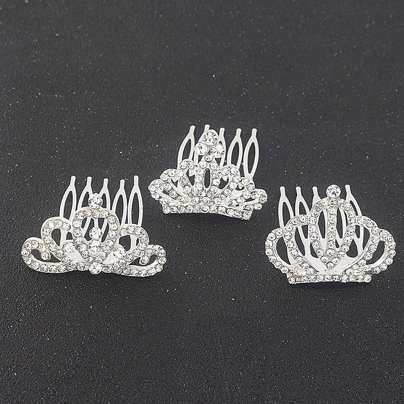 Children Mini Crowns Hair Comb Hair Clips Crystal Princess Crown Bridal Tiaras For Women Rhinestone Wedding Bridal Tiara Gift