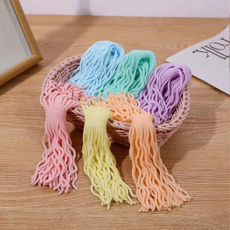 السباغيتي بسط سلسلة لعبة الحسية المعكرونة مطاطا تمتد الإجهاد تخفيف تململ سلاسل لعب للأطفال الكبار هدايا الحفلات