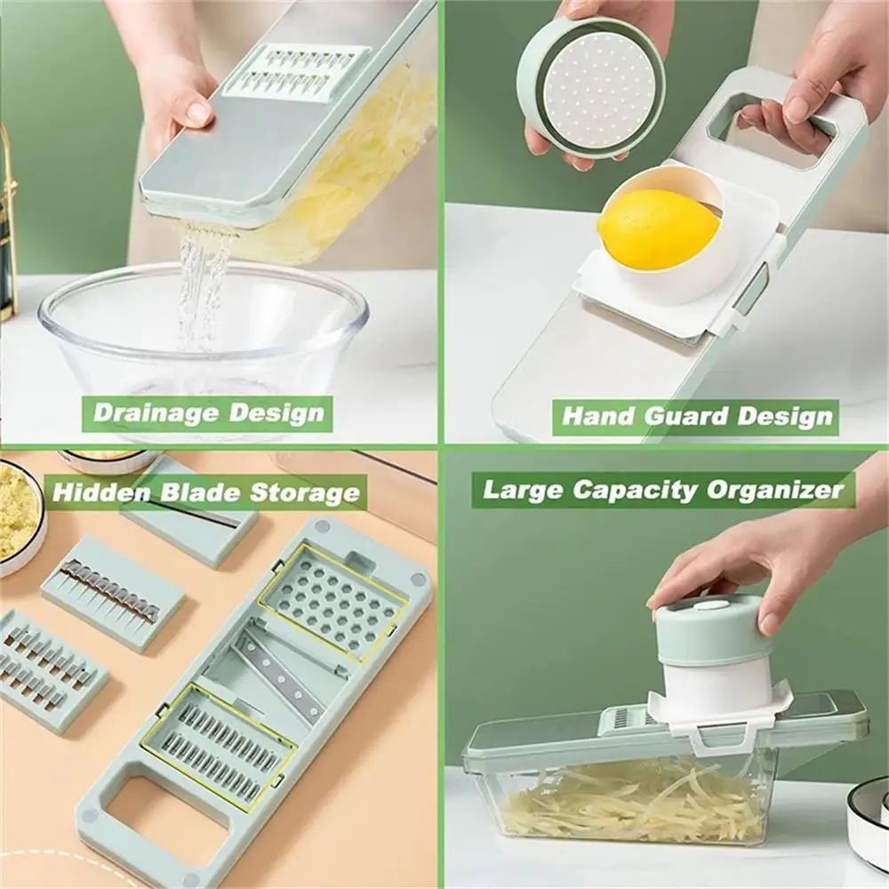 Multifunctional Vegetable Cutter Slicer Kitchen Household Potato Shredded Cucumber Artifact Stainless Steel Grater Kitchen Tools