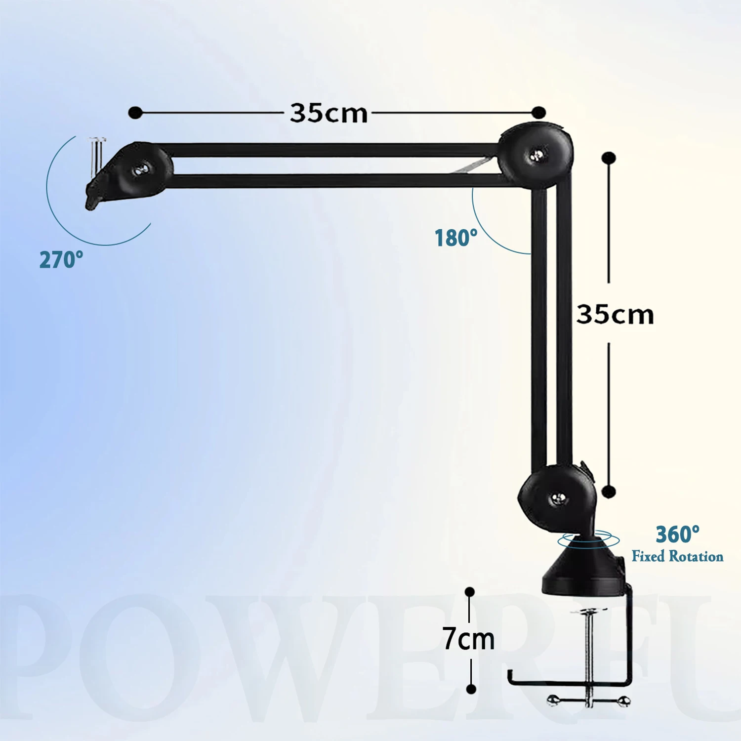 GAZ-40B Portable Microphone Holder Stand Adjustable Microphone Arm Stand Table Desk Mic Stand