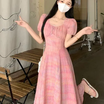 여름 새로운 여성 의류 슬리밍 커버 근육 드레스 틈새 허리 장착 우아한 스커트 여성 드레스