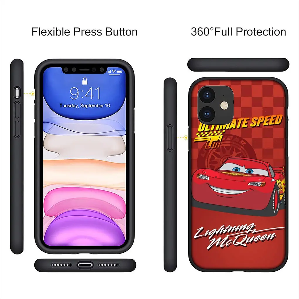 Cars Lightning McQueen Red 95 Phone Cover Case for iPhone 16 15 14 13 12 Mini Pro XS Max X XR 7 8 Plus + 16+ Soft Casing