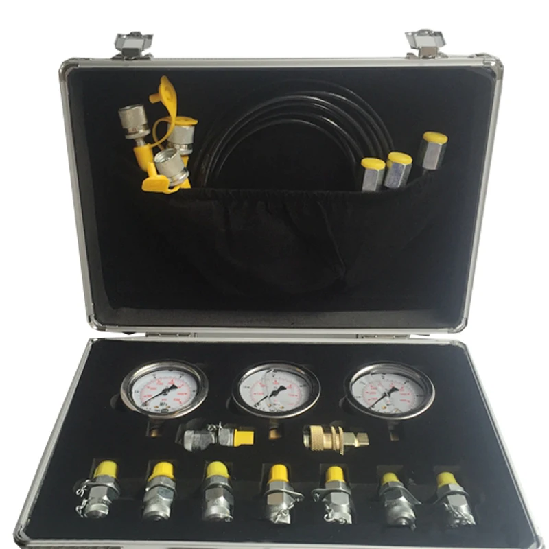 Tragbare hydraulische Prüflehre Box mechanische Bagger Prüfwerkzeug Handwerkzeug Set Druckmessanschluss XZTK-60M
