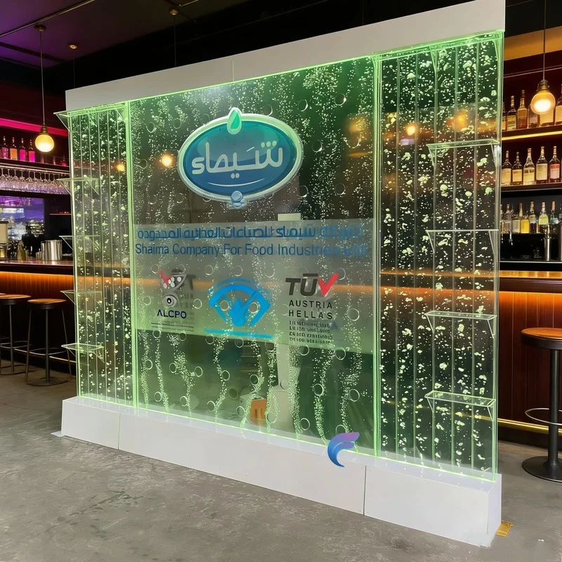 custom.Bubble Wall With Changeable Colors Led Light indoor fountain feature wall bubble panel