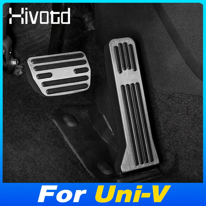 Car Aluminum Alloy Foot Pedal Fuel Accelerator Brake Non-Slip Trim Cover For Changan UNI-V 2022-2023 Interior Accessories