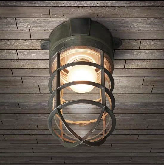 

dock glass shade light Macaron color metal ceiling lamp vintage wrought iron light loft America industry lighting