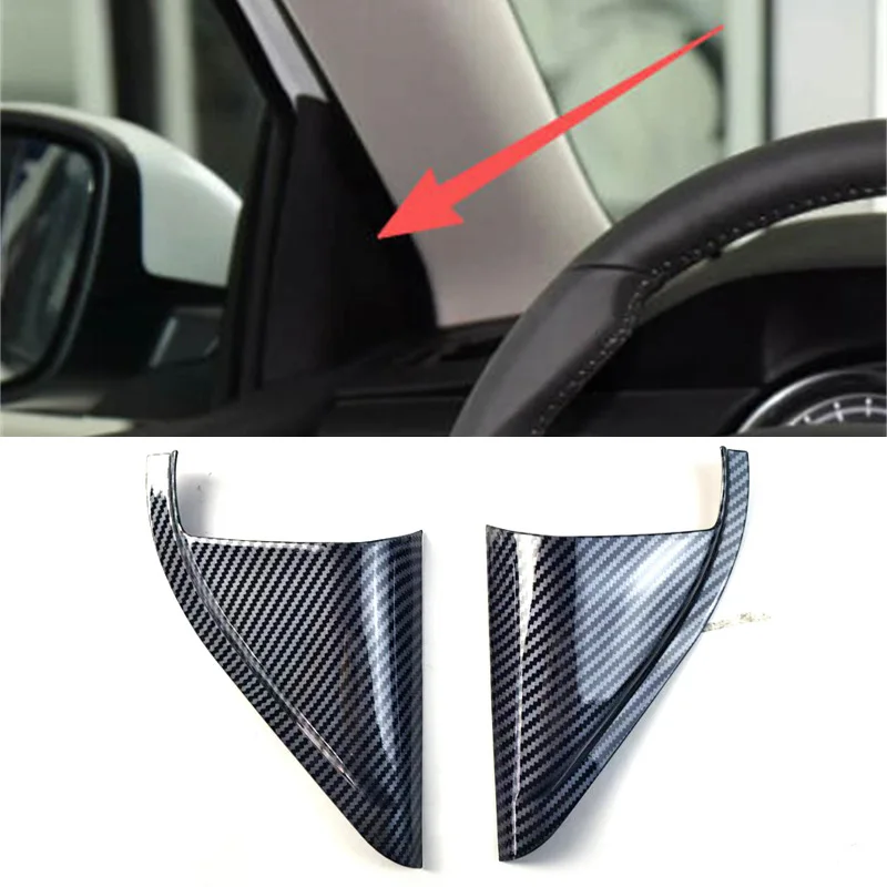 

2PCS ABS Plastic Carbon Fiber Grain Car A-pillar Speaker Decoration Cover For 2015-2019 Peugeot 308 T9 408