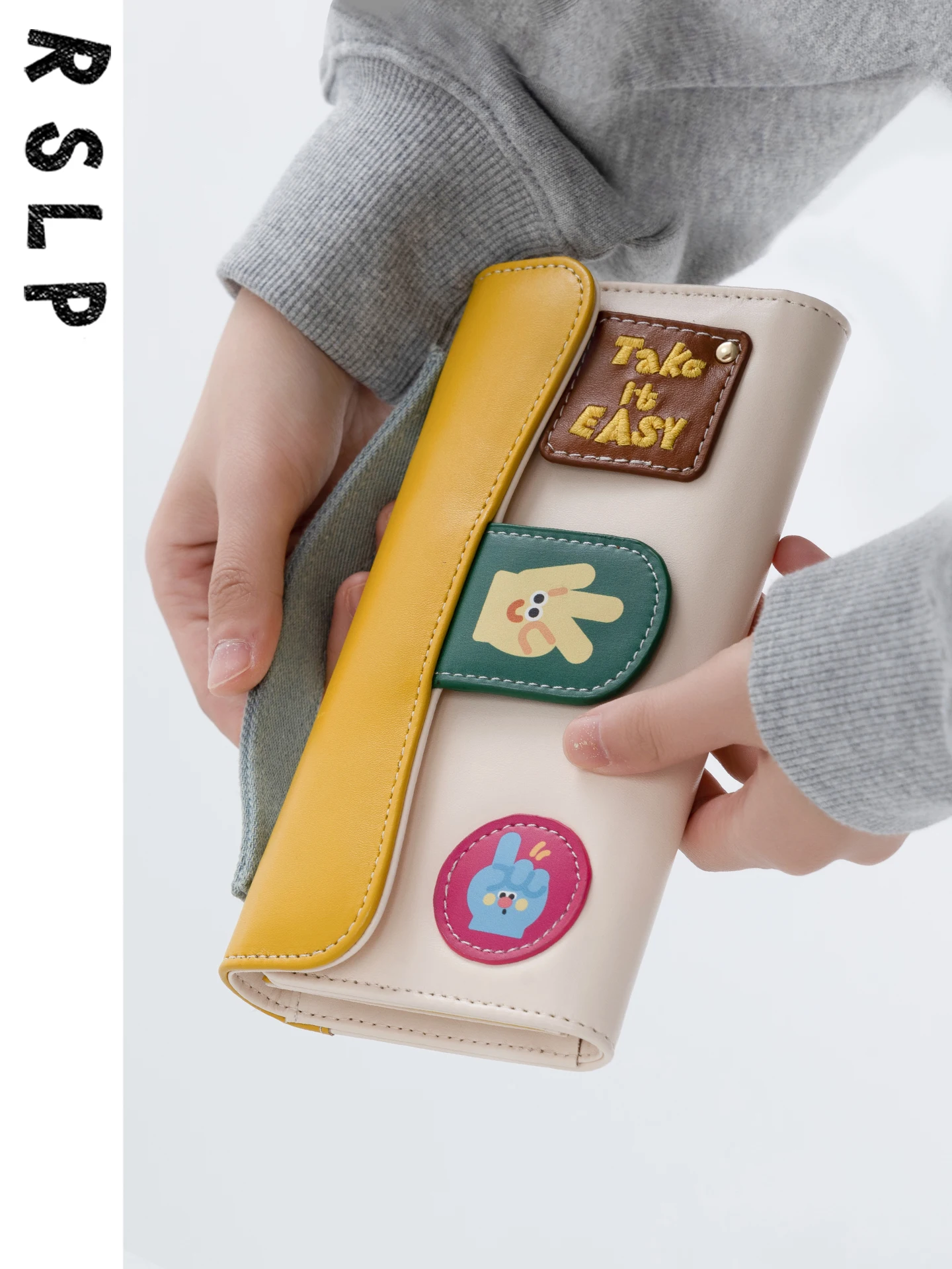 Large Capacity Vertical Long Women's Wallet Multi-Card Slot Document Storage Bag Cute Fashionable Youth PU Leather Wallet