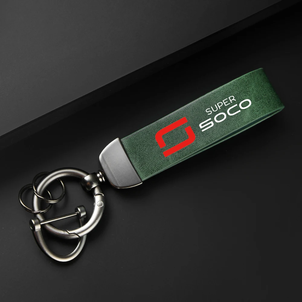 High-Grade leather Motorcycle Keychain Holder Keyring for Super Soco CPx CUmini CUx TC 50 TC Max Wanderer TCMax 2019- 2023