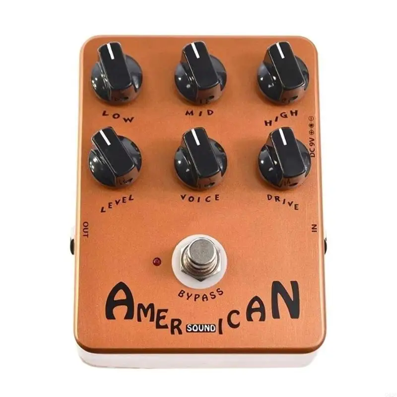 G92C Metal Simulate Distortion Pedal Sound Box with Top Mounted Port Suitable for Electric Guitar with True Bypass Footswitch