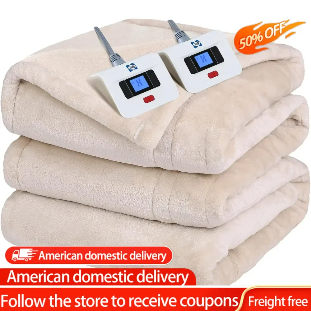 

Electric Blanket King Size, Flannel Heated Blanket with 10 Heating Levels & 1-12 Hours Auto Shut Off, Fast Heating Warm Blanket