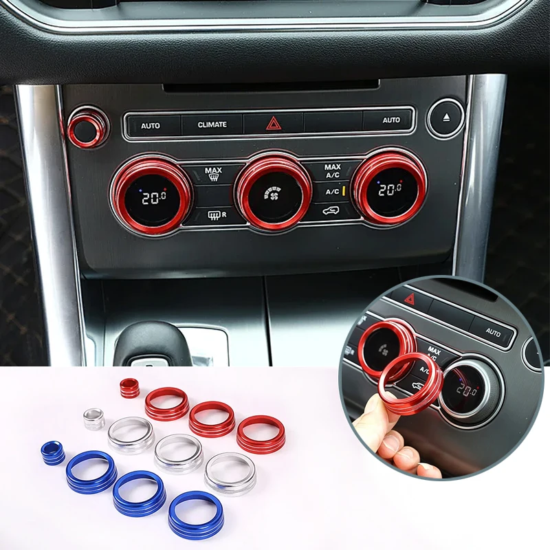 Bague de garniture en aluminium pour bouton audio de climatisation, pièces de modification intérieure pour Land Rover Range Rover Sport Vogue Autobiography 2014-2017