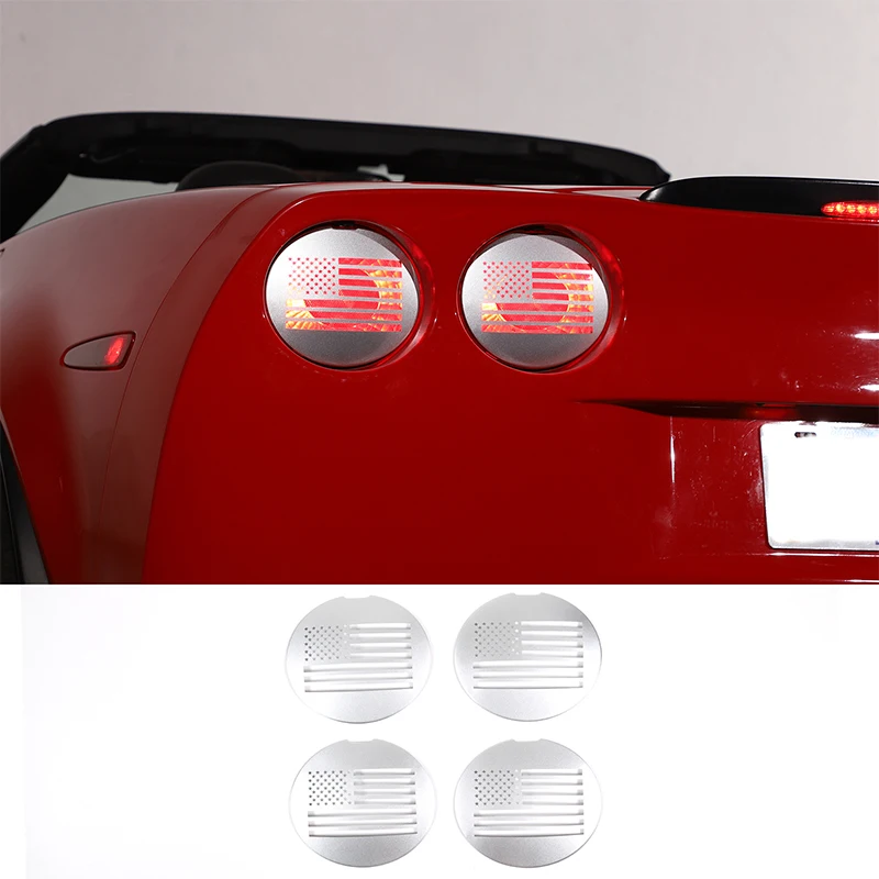 

For Chevrolet Corvette C6 2005-2013 Car Tail Light Decoration Patch Stainless Steel External Modification Accessories 4 Pcs