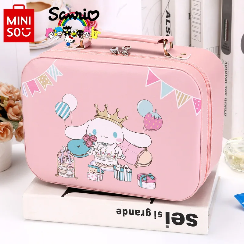 Miniso Sanrio 2024 New Women\'s Makeup Bag Fashionable High Quality Waterproof Women\'s Wash Bag Cartoon Cute Girl Storage Handbag