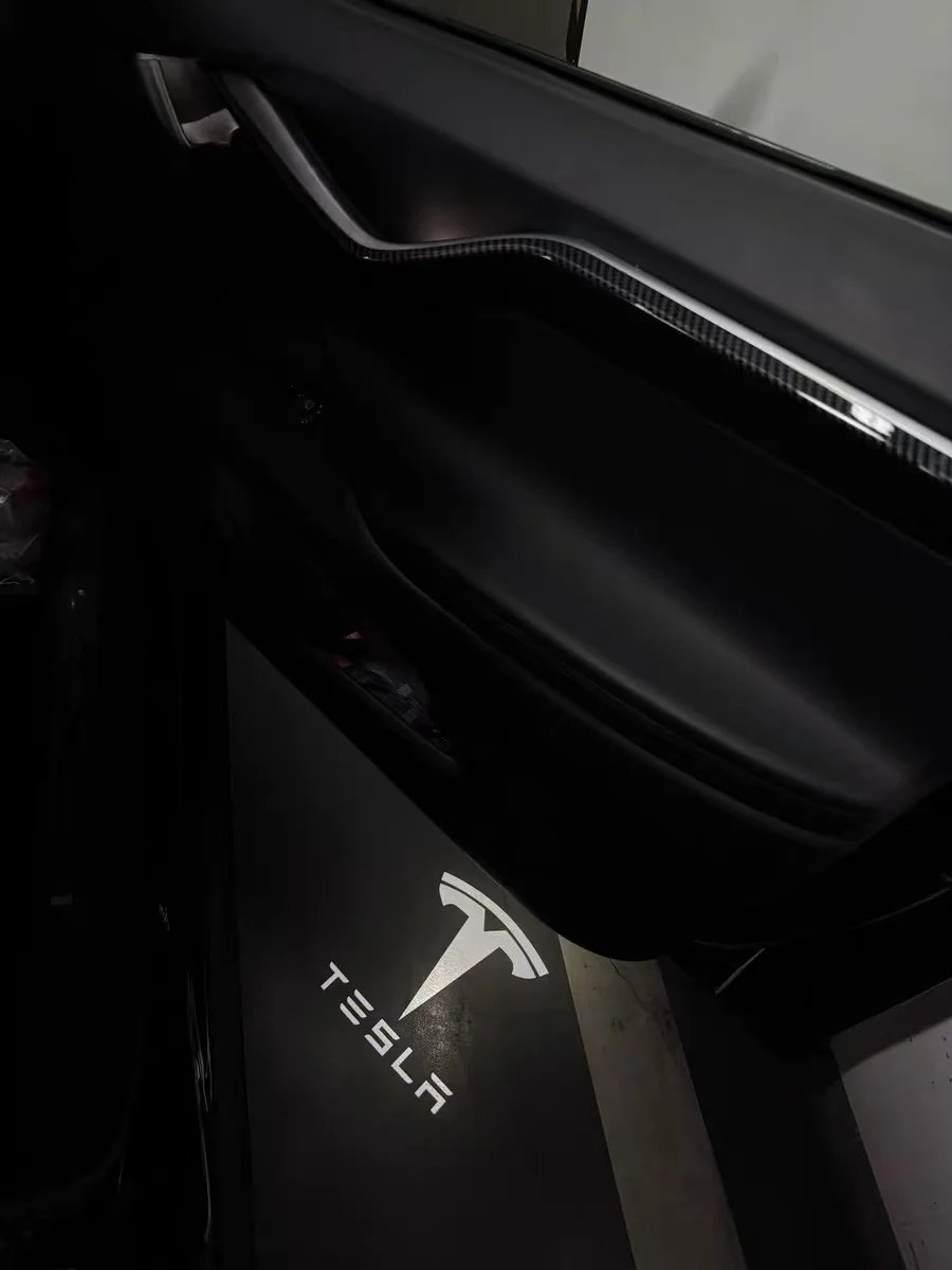 2 قطعة LED سيارة ترحيب أضواء الباب شعار ملحق ل تسلا SpaceX نموذج 3 هايلاند 2023 نموذج S نموذج X نموذج Y-Eur Roa #5