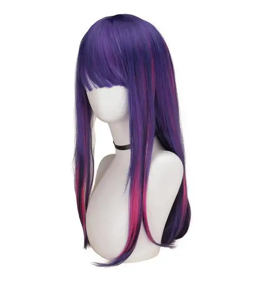 Cosplay Wig Long Purple Rose pink Cosplay Anime Ponytail Heat Resistant Synthetic Cosplay Wigs