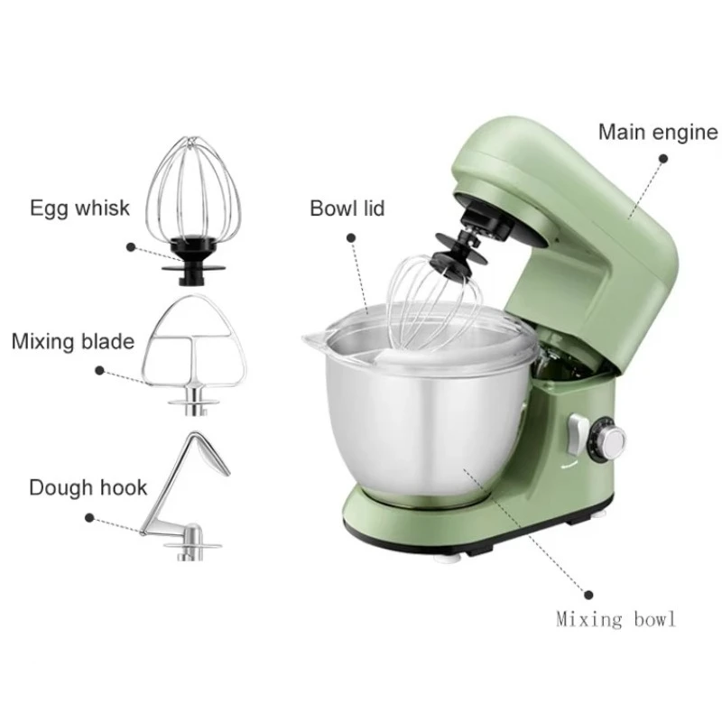 عرض الاستوديو المباشر SM-985 500W 120V 1300W 220V 4L خلاط عجين الكيك باللون الأحمر والفضي والأخضر