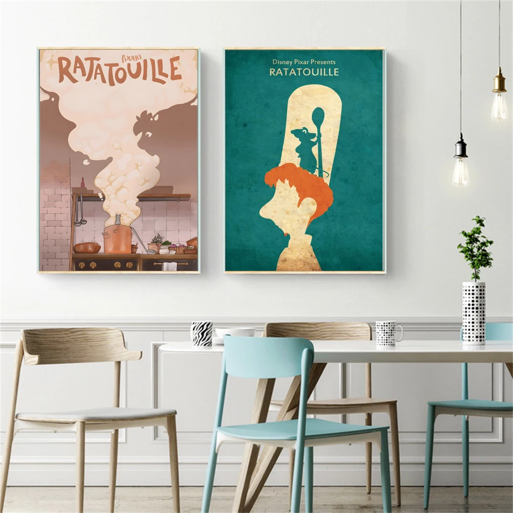 Disney Movie Ratatouille Poster Vintage Color TV Show Art Prints Funny Retro Canvas Painting Kitchen Dining Room Home Decor