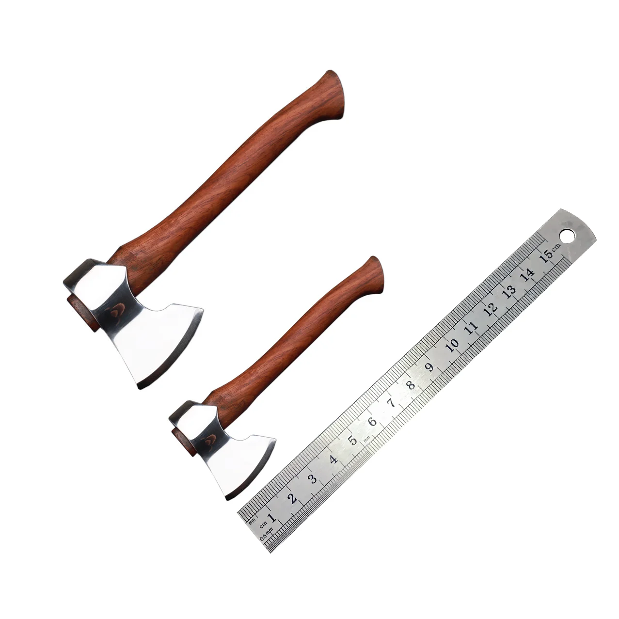 4.3 Inch / 6.2 Inch Stainless Steel Sharp Axe Sandalwood Handle Outdoor Camping Survival Fixed Blade Knife With Knife Holder