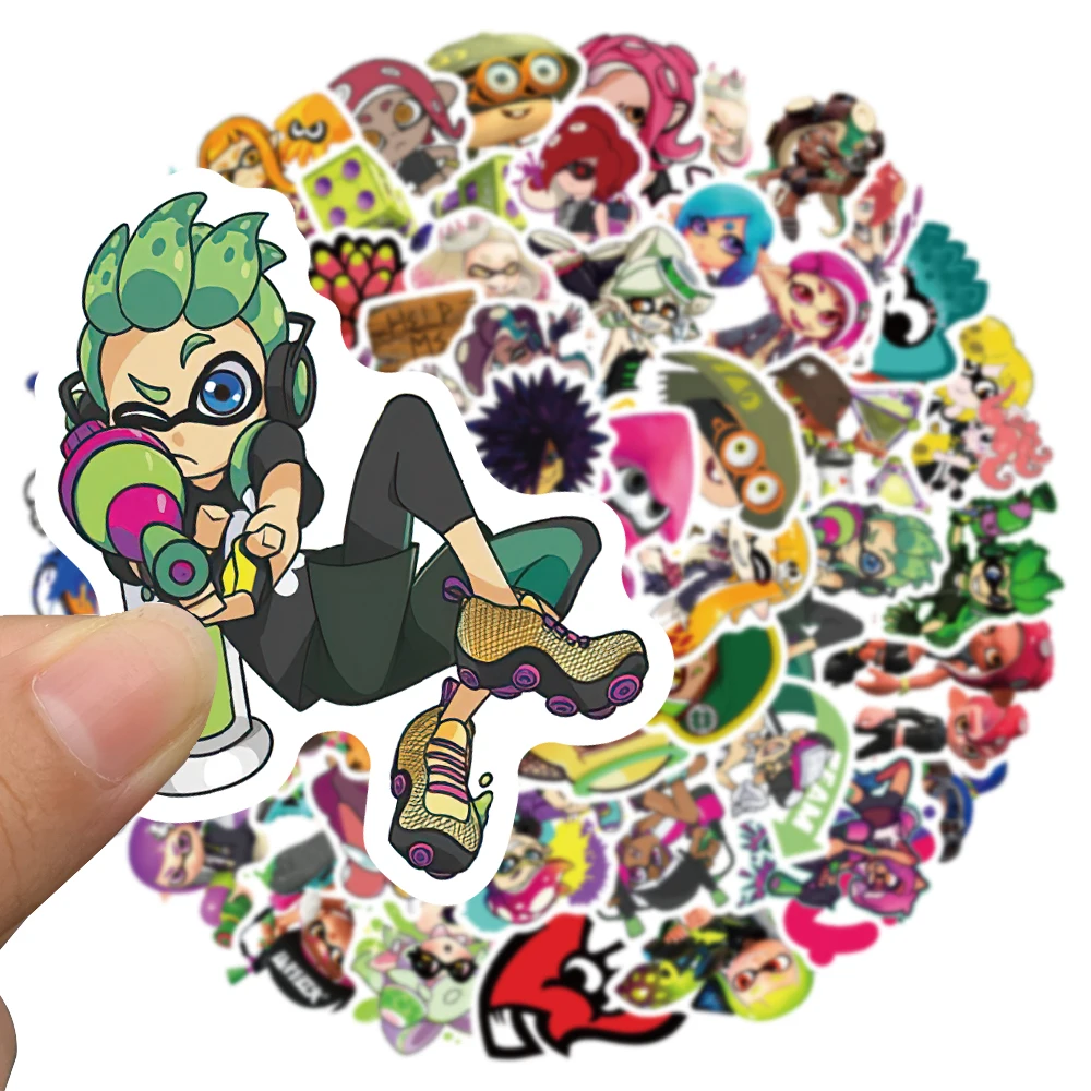 50pcs Funny Game Splatoon Stickers Cartoon Graffiti Decals For Laptop Luggage Guitar Skateboard PS5 Helmet Stickers