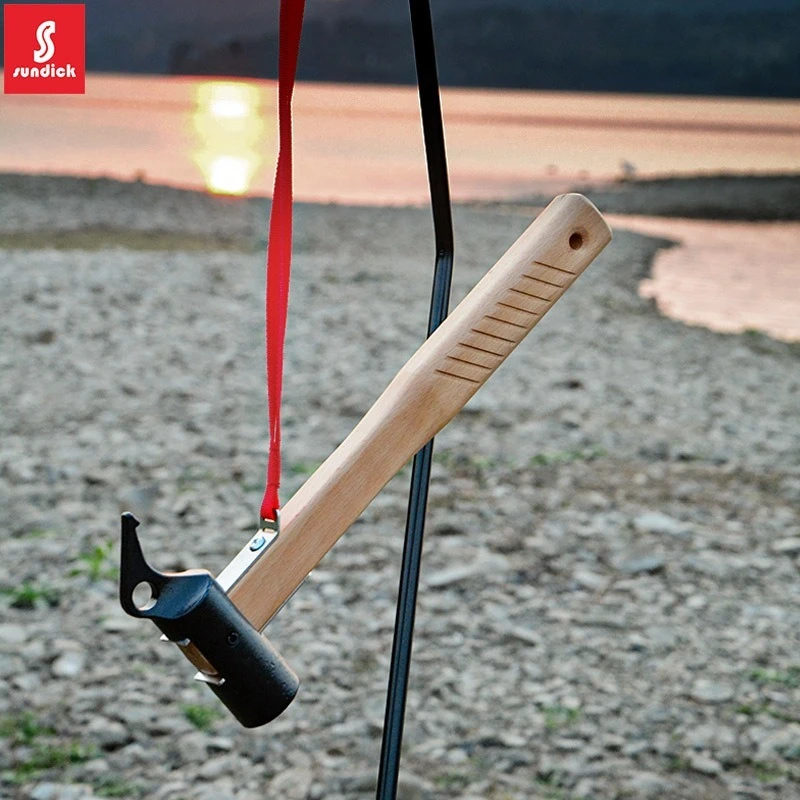 

Camping Multipurpose Hammer with Iron Head and Wooden Handle Camping Tent Hammer Cast Hiking Hammer