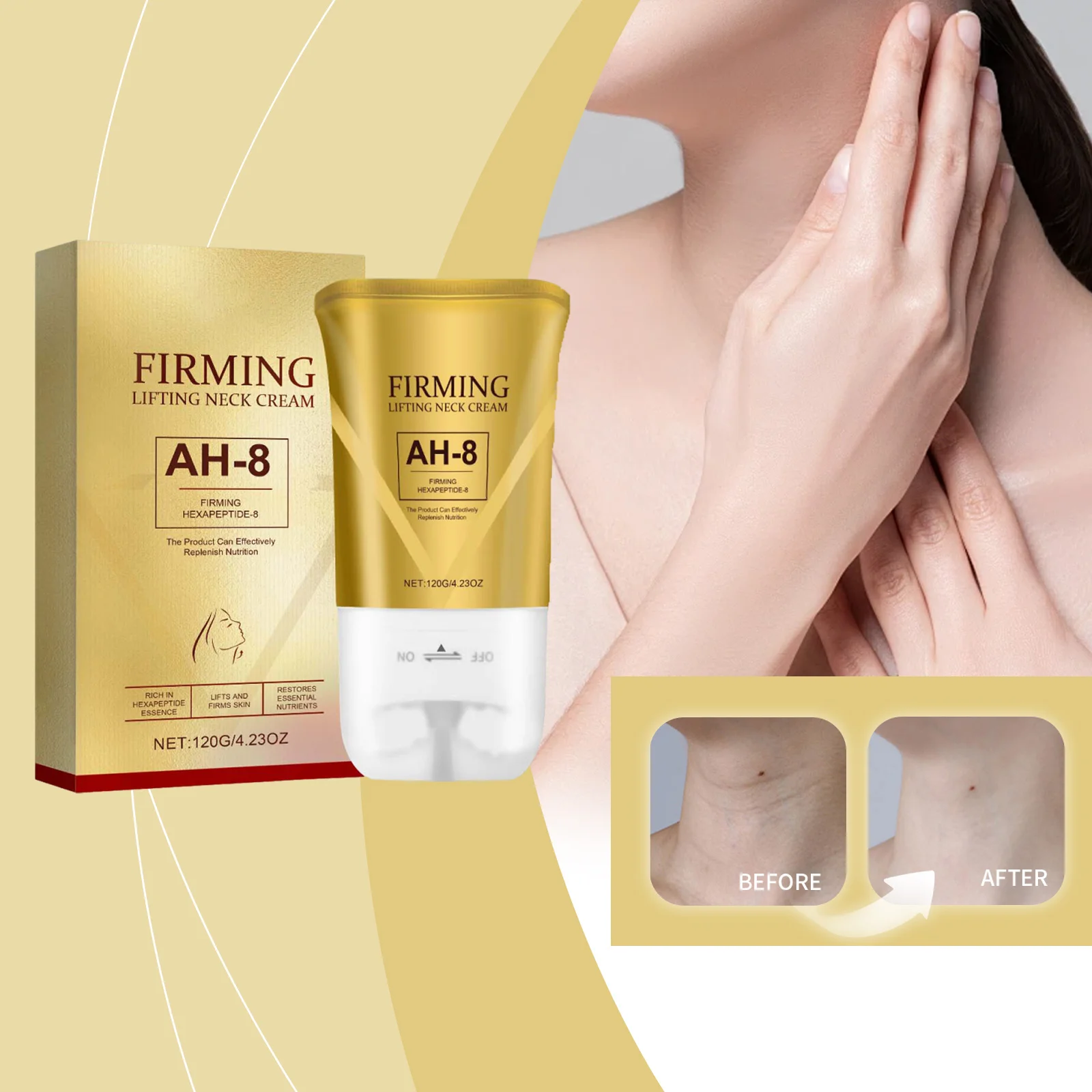 

120g AH-8 Roller Firming Neck Cream for Crepey Skin Body Care Comfort Moisturizing Tightening Lotions Cosmetic Skin Care Repair