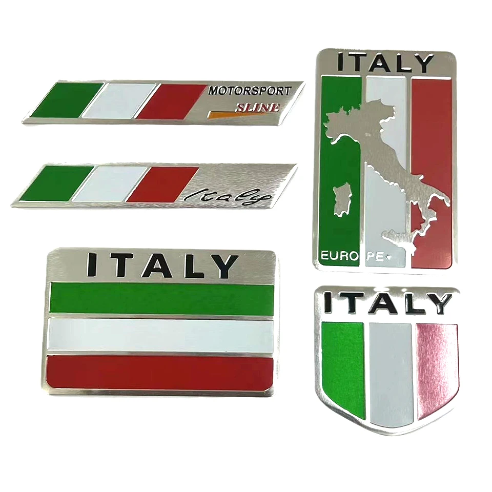 

Aluminum 3D Metal ITALY Italian Flag Sticker Emblem Badge Decal Car Decor For Car Motorcycle CB-10