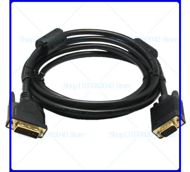 2Pcs For 1.5m dvi to vga cable male-to-male 24 + 5 adapter cable/head conversion computer monitor cable host