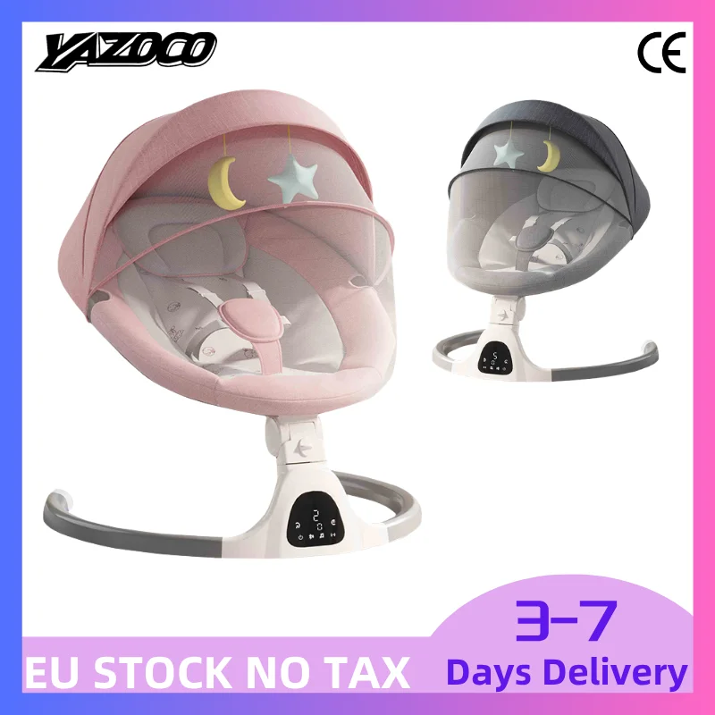 0-36 Months Baby Electric Swing Chair Bluetooth Remote Control Rocker Infant Soothing Swing With Hanging Toy Portable Cradle