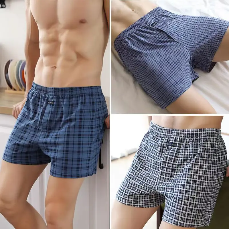 

100%Cotton Men Boxer Shorts Male Arrow Panties Comfort Boxers Loose Shorts PlusSize Men Underpants Home Underwear Sleep Bottom