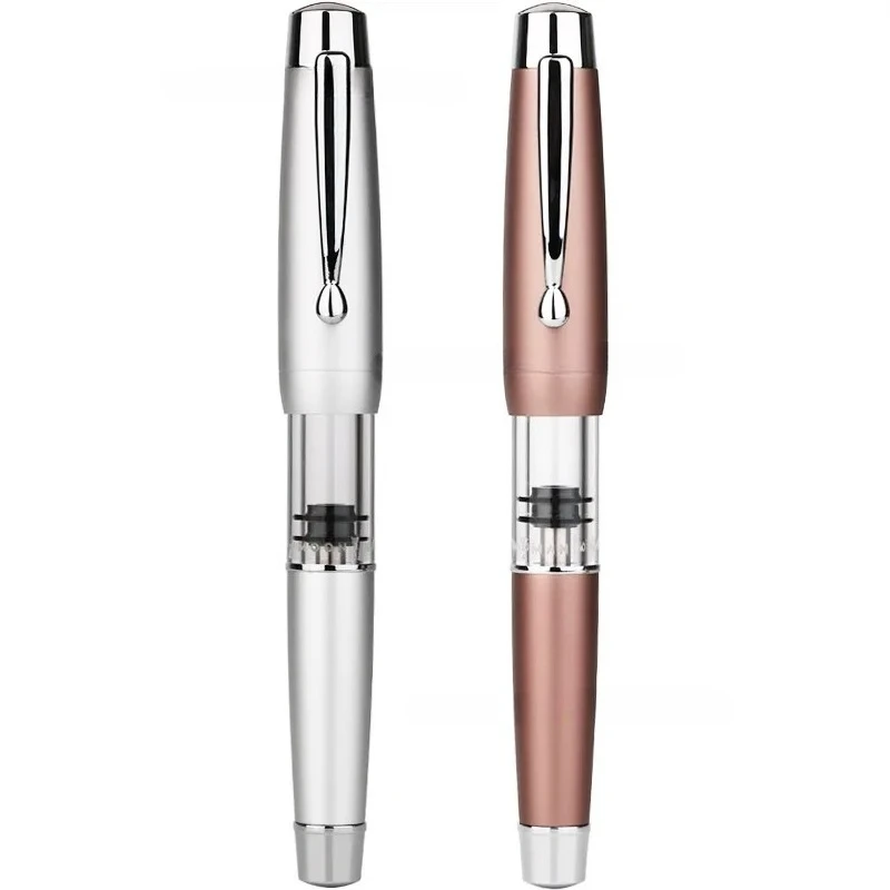 

MAJOHN T2 Metal Transparent Fountain Pen Press Elastic Piston Ink Absorbing Adult Student Business Gift Writing Practice Ink Pen