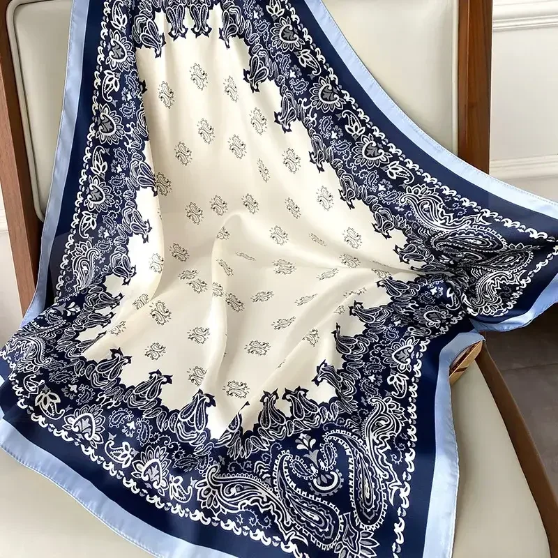 

Paisley Print Silk Scarf Women's Headband Bandana Lightweight Shawl for Ladies