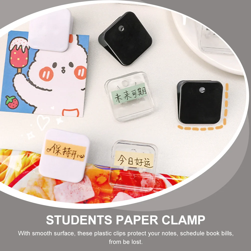 File Clips Office Folders Square Paper for Plastic Fresh-keeping Holders Paperclips