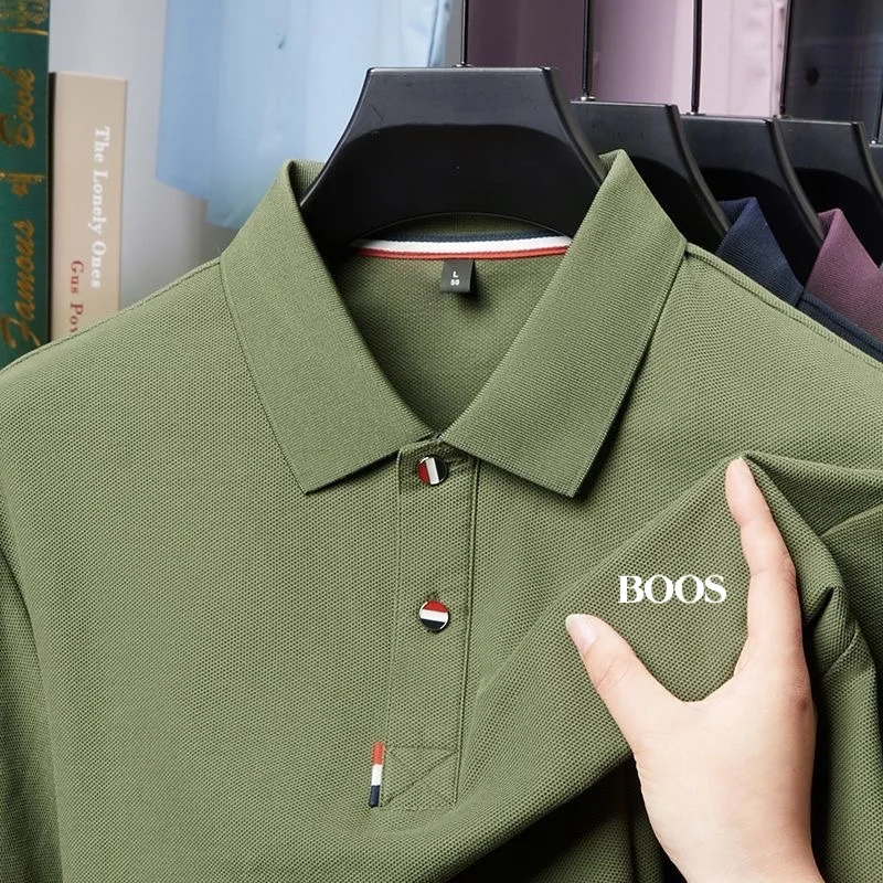 

New men's high-quality pure cotton short sleeved polo shirt, summer fashion, casual, sweat absorbing, breathable T-shirt top