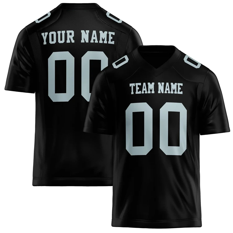 Customized Team Name Number Name Rugby T-shirt Personalized DIY V Neck Black Mens Sports T Shirt Loose Quick Dry Team Uniform image 2