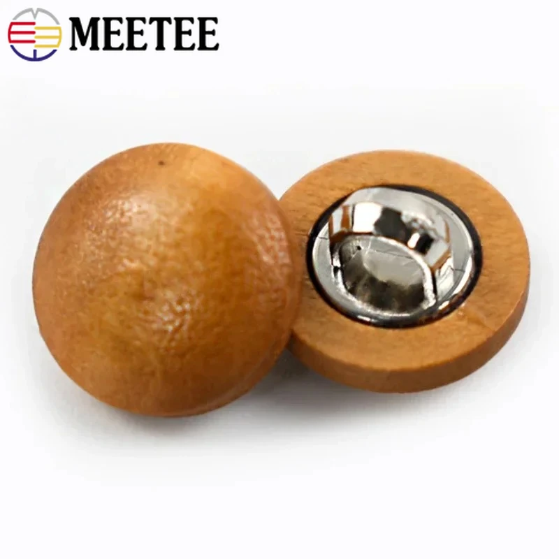 

50/100Pcs 11/15mm Natural Round Wood Buttons for Coat Metal Shank Shirt Buckle DIY Clothes Decor Button Craft Sewing Accessories