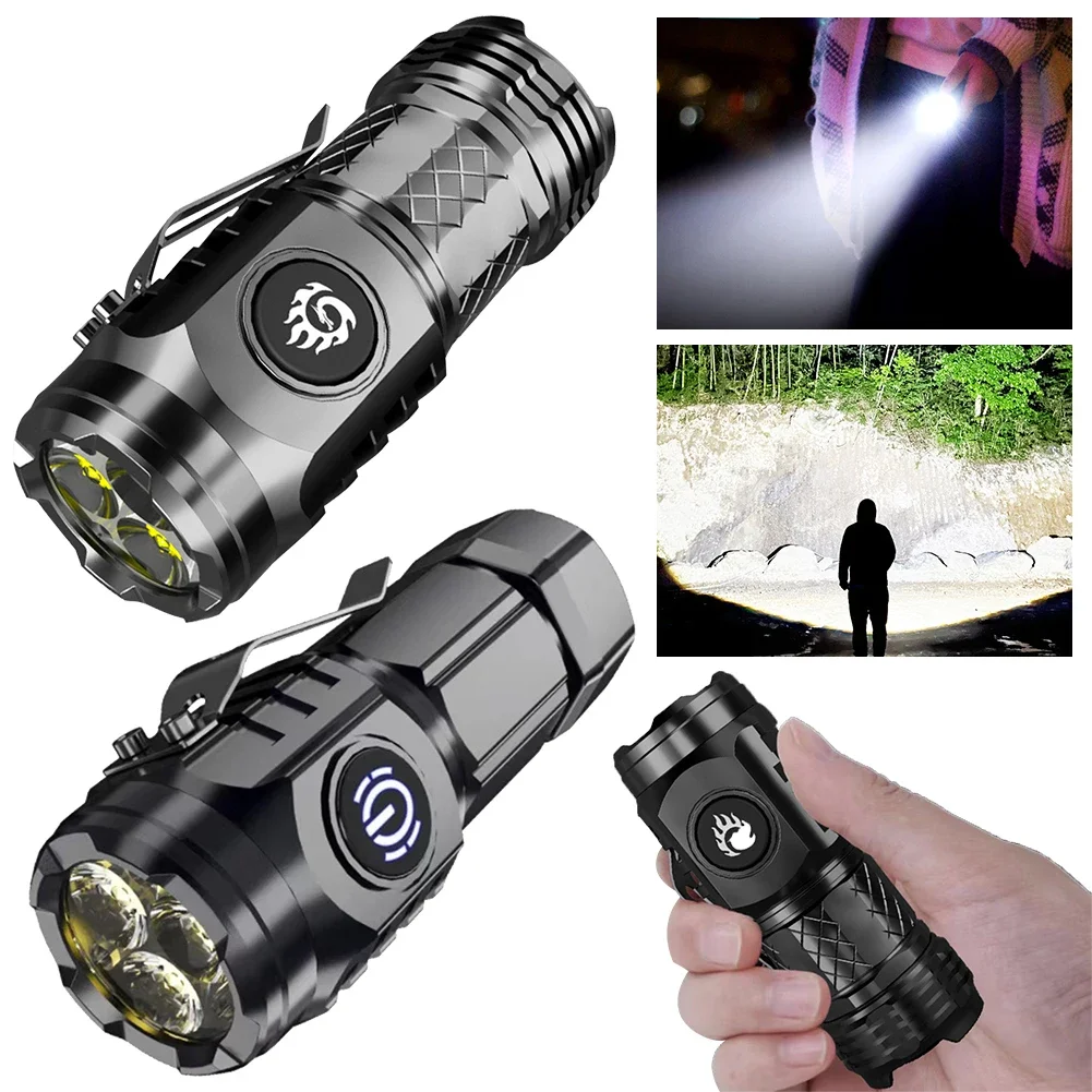 Long Range Throw Torch Waterproof High Power LED Flashlight Torch 20W LED Tactical Flashlights 18350 Battery for Camping Fishing