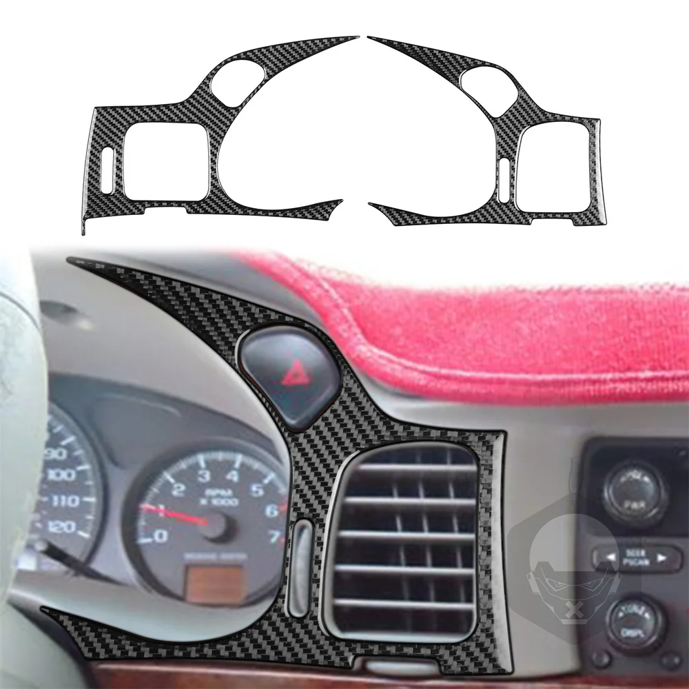 For Chevrolet Impala 00-04 Center Dashboard Carbon Fiber Trim Stickers 2Pcs